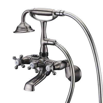 Clawfoot Tub Faucet Brushed Nickel, Bathtub Faucet with Shower