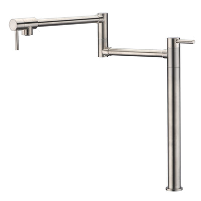 Pot Filler Deck Mount,Brushed Nickel Finish with Extension Shank and 20" Dual Swing Joints Spout