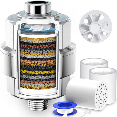 Sumerain 20 Stages Shower Filter, High Output Shower Water Filter, Chrome