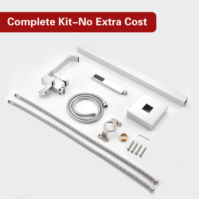 SUMERAIN Bathroom Floor Mount Tub Faucet with Hand Shower, High Flow Waterfall Freestanding Bathtub Filler with 360-degree Swivel Spout, Chrome