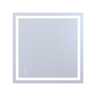 SUMERAIN Modern LED Bathroom Mirror for Wall, 36 x 36 Inch Backlit + Front Lit Stepless Dimmable Lighted Vanity Mirror with Anti-Fog, 3 Color Modes, Memory Function & Tempered Glass, Easy to Install