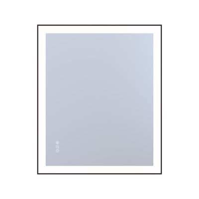 Sumerain 30 x 36 Inch Black Framed LED Mirror for Bathroom, Stepless Dimmable Anti-Fog Bathroom Mirror with Lights, 3 Color Temperatures