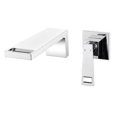 SUMERAIN Waterfall Wall Mount Bathroom Sink Faucet Single Handle Sink Faucet with Rough in Valve, Chrome