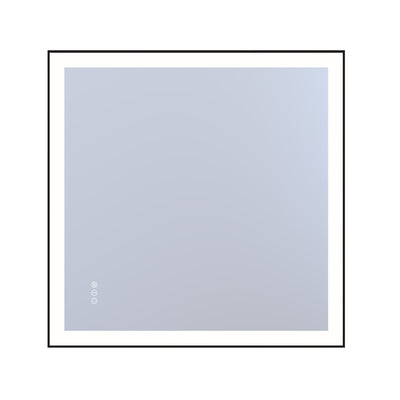 Sumerain 36 x 36 Inch LED Bathroom Mirror with Lights, Black Aluminum Framed Smart Dimmable Lighted Bathroom Vanity Mirror for Wall, 3 Color Temperatures, Anti-Fog