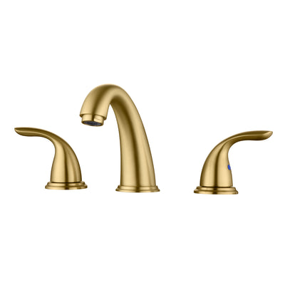 sumerain 8 Inch Bathroom Faucet 3 Hole Lavatory Faucet, Widespread Bathroom Sink Faucet Two Handles，Brushed Gold