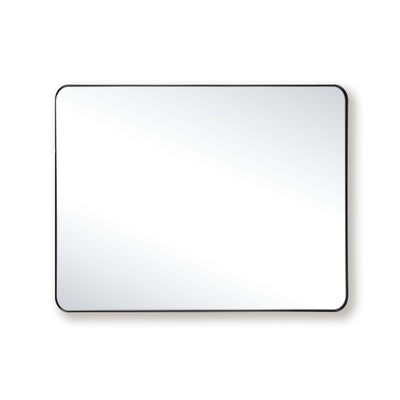SUMERAIN Black Bathroom Mirror for Wall, 28x36 Inch Tempered Glass Aluminum Frame Vanity Mirror, Ideal Over Double Sink with Horizontal or Vertical Mounting Options