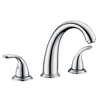 SUMERAIN Two Handle Roman Tub Faucet with Valve, High Flow,Chrome