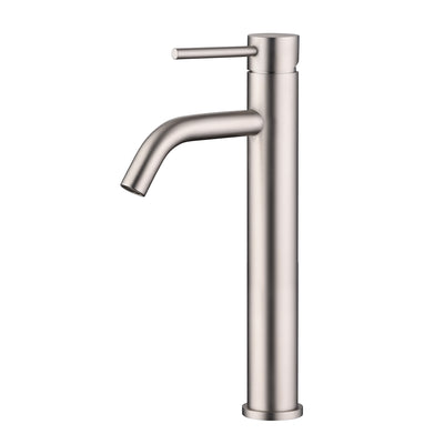 SUMERAIN Brushed Nickel Tall Bathroom Faucet for Vessel Sink, Single Handle Single Hole Bathroom Lavatory Faucet 304 Stainless Steel, Water-Saving