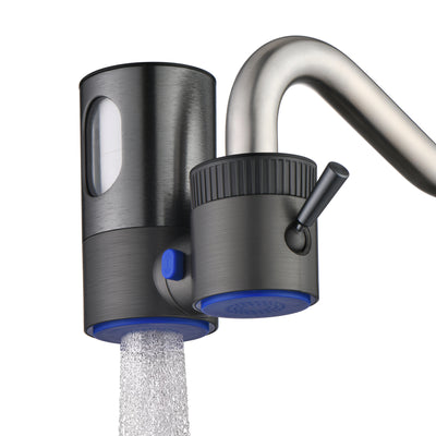 sumerain Lead-Reducing Water Filter for Sink Faucet, Vertical Faucet Mount Water Filtration System, Reduces 99% Chlorine & Heavy Metals-No Tools Installation