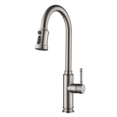 SUMERAIN Pull-Down Kitchen Faucet with Single Handle Stainless Steel Pull-Out Kitchen Sink Faucet Brushed Nickel