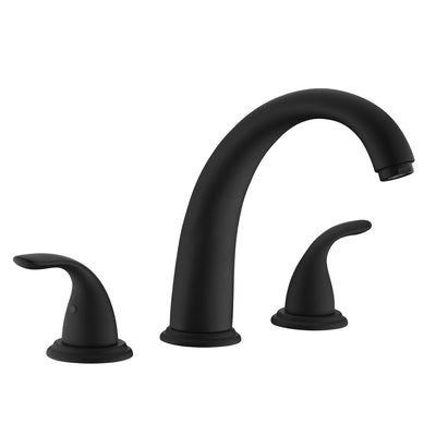 SUMERAIN Roman Tub Faucet Widespread 2 Handle Deck Mount Bathtub Faucet with Valve,Matte Black