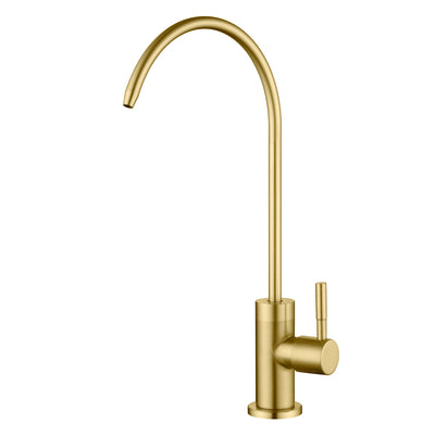 SUMERAIN 100% Lead-Free Kitchen Water Filter Faucet SUS304 Stainless Steel, Brushed Gold Drinking Water Faucet for Kitchen Sink