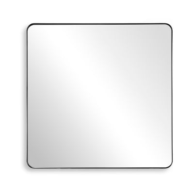 SUMERAIN Large Bathroom Mirror, 38x38 Inch Tempered Glass Aluminum Frame Wall Mirror in Matte Black, Hangs Horizontally or Vertically, Easy to Install