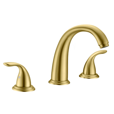 SUMERAIN Roman Tub Faucet High Flow 2 Handle Deck Mount High FlowTub Filler with Valve, Brushed Gold