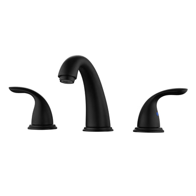 sumerain Widespread Bathroom Faucet Double Handle 3 Hole Lavatory Sink Faucet, Matte Black