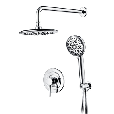 sumerain Shower System with Filtered Handheld Shower for Hard Water, High Pressure 9" Multiple Spray Modes Rainfall Shower Head, Chrome Finish