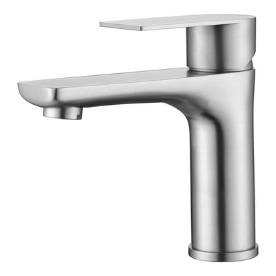 sumerain Bathroom Sink Faucet Single Hole,Brushed Nickel Lavatory Faucet Stainless Steel Single Handle Basin Tap Faucet with Water Supply Lines