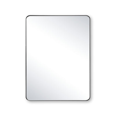 SUMERAIN Black Bathroom Vanity Mirror for Wall, 24 x 32 Inch Aluminum Framed Mirror with Shatterproof Tempered Glass, Versatile Hanging Options for Bathroom Sink or Entryway