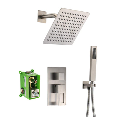 SUMERAIN LED Shower Faucet Brushed Nickel,Rough-in Valve Included and Complete Metal Components