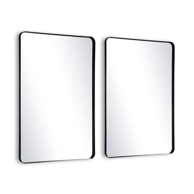 SUMERAIN Black Bathroom Mirror 2-Pack, Set of Two Aluminum Framed Tempered Glass Vanity Mirrors for Double Sink Bathroom Vanity, 24x36 Inch Horizontal or Vertical Mount
