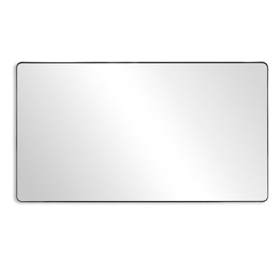 SUMERAIN Black Aluminum Framed Bathroom Mirror for Wall, 72x40 Inch Large Rounded Rectangle Vanity Mirror for Bathroom, Hangs Horizontally or Vertically