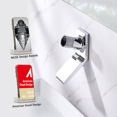 SUMERAIN Waterfall Bathroom Faucet,Wall Mount Bathroom Sink Vessel Faucet with Foldable Spout, Rough in Valve, Chrome