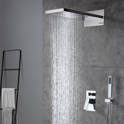 Sumerain Shower Faucet Set,  Shower Faucet System with Dual-Mode Rain&Waterfall Showerhead, Chrome