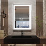 Sumerain 20 x 28 Inch LED Bathroom Mirror with Frame, Frontlit & Backlit Lighted Vanity Mirror, Anti-Fog Dimmable Wall Mirror with 3 Color Temperatures, Memory Function & Tempered Glass