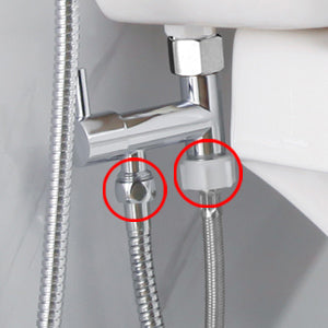 Handheld Sprayer Kit with Adjustable Jet Spray for Toilet, Double Shut-Off Design Chrome Finish