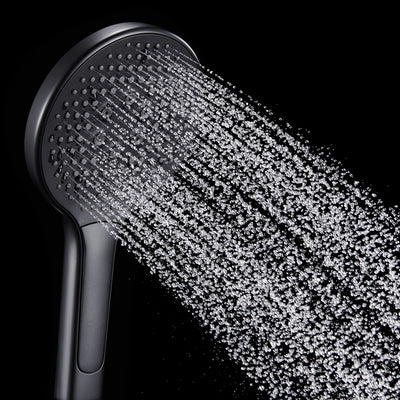 Sumerain Grande douchette à main avec flexible de douche Pommeau de douche haute pression noir avec plus d'eau, 3 types de jets