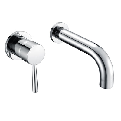 SUMERAIN Wall Mount Tub Faucet Chrome Bathtub Faucet Set with Left-Handed Handle and Rough in Valve