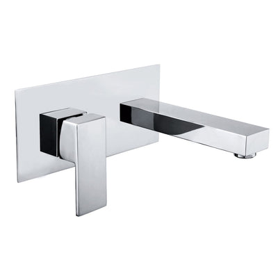 sumerain Lavatory Faucet Wall Mounted Bathroom Sink Faucet and Rough in Valve Included Chrome Finish, Left-Handed Single Handle