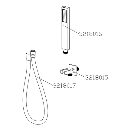S3218NI Juego de accesorios para ducha de níquel cepillado (incluye ducha de mano, soporte y manguera)