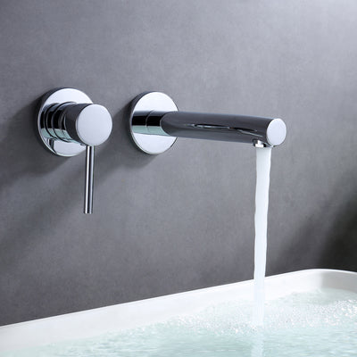 sumerain rubinetto da bagno con montaggio a parete per mancini, maniglia singola, in cromo