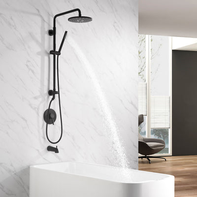Sumerain Black Hand Shower System for Shower Remodel with 9 Inch 2.5GPM Rain Shower Head