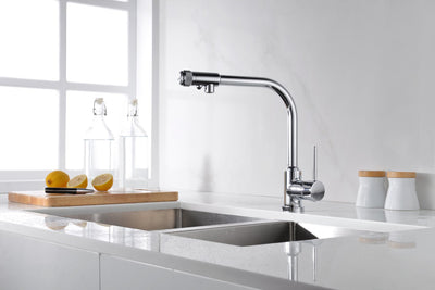 3 Way Kitchen Faucet with Drinking Water Filter Purifier Faucet,Brass Chrome