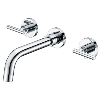 Bathroom Sink Faucet Wall Mount Two Handles Lavatory Faucet,Chrome finish