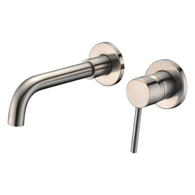 Wall Mount Bathroom Faucets Nickel Brushed,Single Handle with Brass Rough-in Valve