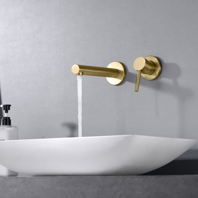 Bathroom Faucet Brass Wall Mount Faucet Single Handle with Rough in Valve