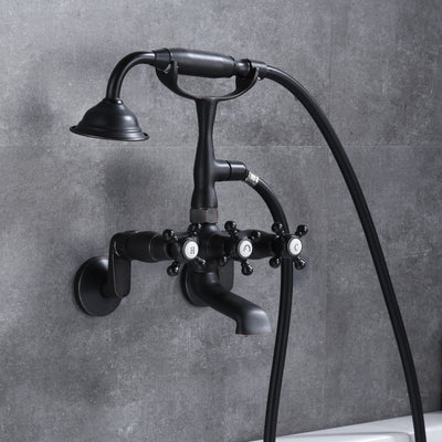 Clawfoot Tub Faucet Bronze,Wall Mount Tub Filler in Oil Rubbed Bronze Finish