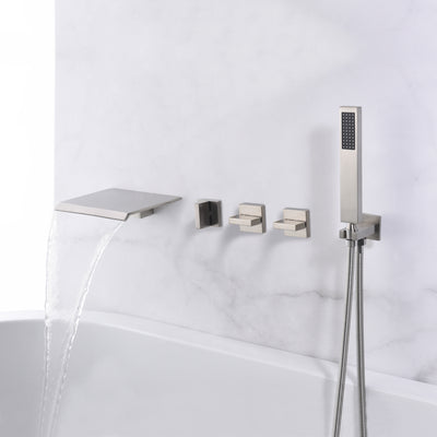 wall mount tub faucet brushed nickel,waterfall spout