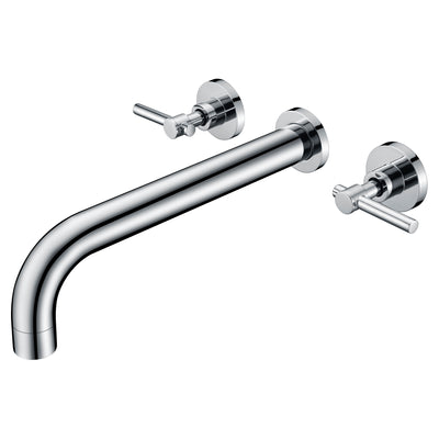 Bathroom Wall Mount Bath Tub Faucet, Extra Long Spout with High Flow, Chrome Finish