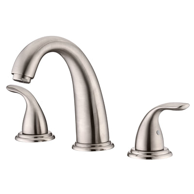 High Flow Two Handle Deck Mount Roman Tub Faucet Brushed Nickel with Valve