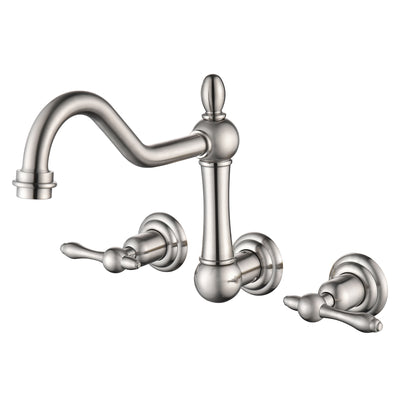 sumerain Wall Mount Bathtub Faucet Brushed Nickel Tub Filler, 8 Inches Center
