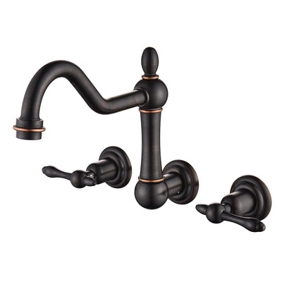 sumerain Vintage Tub Faucet Wall Mount Bathtub Filler Oil Rubbed Bronze, 8 Inches Center