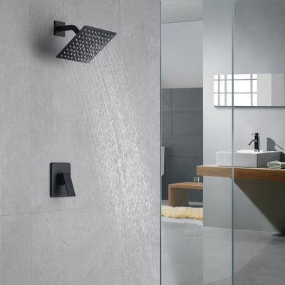 Sistema di set di rubinetti per doccia da bagno nero opaco con valvola ruvida