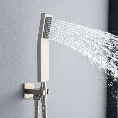 Conjunto de acessórios de chuveiro de níquel escovado S3218NI (inclui chuveiro de mão, suporte, mangueira)