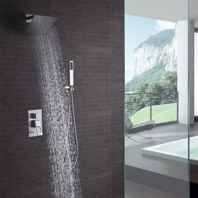 Shower Faucet Brushed Nickel,Rough-in Valve Included and Complete Metal Components