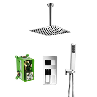 Set completi di rubinetti per doccia a soffitto | Componenti interamente in metallo con finitura cromata