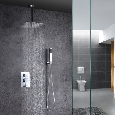 Ensembles complets de robinets de douche de plafond | Composants entièrement métalliques en finition chromée